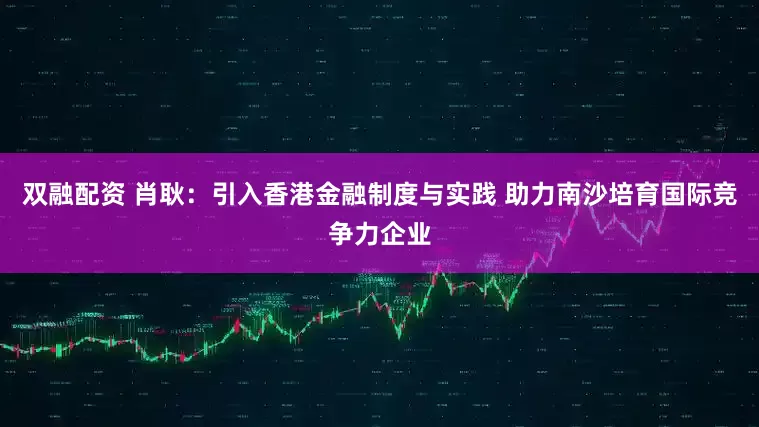 双融配资 肖耿：引入香港金融制度与实践 助力南沙培育国际竞争力企业