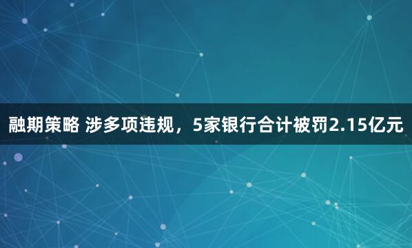 融期策略 涉多项违规，5家银行合计被罚2.15亿元